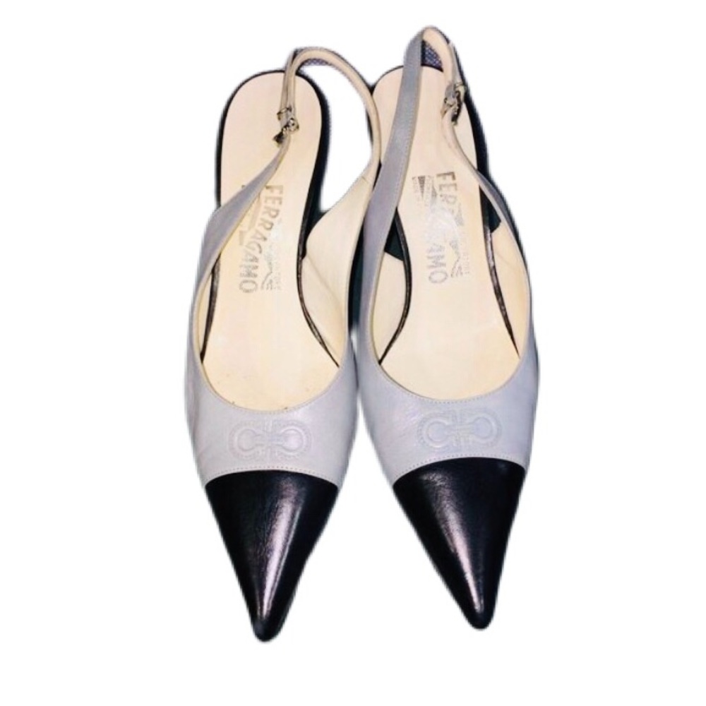 Salvatore Ferragamos Logo Sling backs